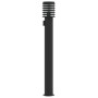 Lámparas de suelo exterior con enchufe 3 uds acero negro 110 cm