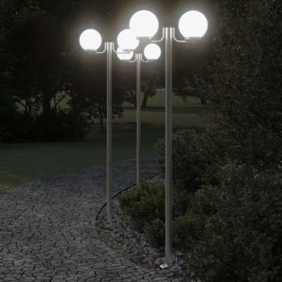 Farolas de exterior 3 unidades acero inoxidable 215 cm