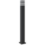 Lámparas suelo exterior con sensor 3 uds aluminio negro 110 cm