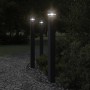 Lámparas suelo exterior con enchufe 3 uds aluminio negro 110 cm