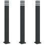 Lámparas suelo exterior con enchufe 3 uds aluminio negro 110 cm