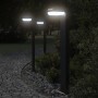 Lámparas de suelo de exterior 3 unidades aluminio negro 80 cm