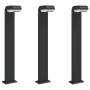 Lámparas de suelo de exterior 3 unidades aluminio negro 80 cm
