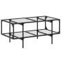 Mesa de centro superficie de vidrio acero 98,5x50x45 cm