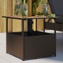 Mesa de jardín hueco de sombrilla ratán PE marrón 55x55x46,5 cm