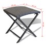 Taburete plegable ratán sintético negro