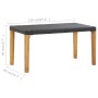 Banco de jardín ratán sintético y madera de acacia negro 120 cm