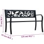 Banco de jardín acero negro 125 cm