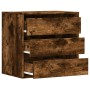 Cajonera de esquina madera ingeniería roble ahumado 60x41x58 cm
