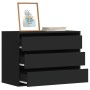 Cajonera de esquina madera de ingeniería negra 80x41x58 cm