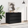 Cajonera de esquina madera de ingeniería negra 80x41x58 cm
