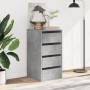 Cajonera de esquina madera ingeniería gris hormigón 40x41x76 cm