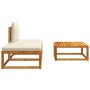 Set de sofás de jardín con cojines 3 pzas madera maciza acacia