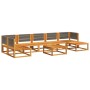 Set de sofás de jardín con cojines 8 pzas madera maciza acacia