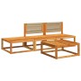 Set sofás de jardín con cojines 4 pzas madera maciza de acacia