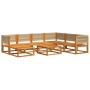 Set de sofás de jardín con cojines 8 pzas madera maciza acacia