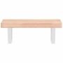 Estante de lavabo de pared de acero y madera maciza de haya