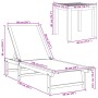 Tumbonas 2 uds con mesa madera maciza acacia y textileno azul