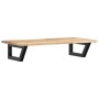 Estante de lavabo de pared acero y madera maciza de acacia