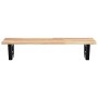 Estante de lavabo de pared acero y madera maciza de acacia