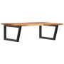 Estante de lavabo de pared acero y madera maciza de acacia