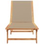 Tumbona de madera maciza de acacia y textileno taupe
