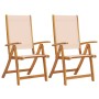 Sillas de jardín plegables 2 uds madera maciza acacia textileno