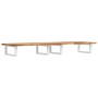Estante de lavabo de pared acero y madera maciza de acacia