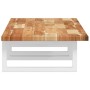 Estante de lavabo de pared acero y madera maciza de acacia