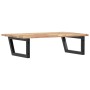 Estante de lavabo de pared acero y madera maciza de acacia
