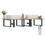 Estante de lavabo de pared acero y madera maciza de acacia