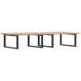 Estante de lavabo de pared acero y madera maciza de acacia