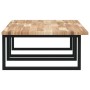 Estante de lavabo de pared acero y madera maciza de acacia