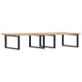 Estante de lavabo de pared acero y madera maciza de acacia