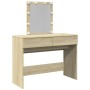 Tocador con LED color roble Sonoma 100x40x130 cm