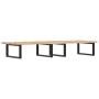 Estante de lavabo de pared acero y madera maciza de acacia