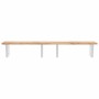 Estante de lavabo de pared acero y madera maciza de acacia