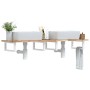 Estante de lavabo de pared acero y madera maciza de acacia