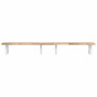 Estante de lavabo de pared acero y madera maciza de acacia