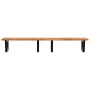Estante de lavabo de pared acero y madera maciza de acacia