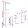 Set de muebles de baño 3 pzas madera contrachapada roble Sonoma