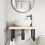Estante de lavabo de pared de acero y madera maciza de roble