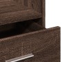 Atril con ruedas y cajón madera ingeniería marrón 55x55x107 cm