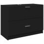 Armario de lavabo madera de ingeniería negro 78x37x59 cm