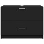Armario de lavabo madera de ingeniería negro 78x37x59 cm