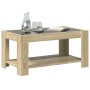 Mesa de centro y LED madera ingeniería roble Sonoma 93x53x45 cm
