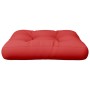 Cojín para sofá de palets de tela rojo 60x60x12 cm