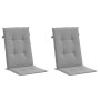 Cojín silla de jardín respaldo alto 2 uds tela gris 120x50x3 cm