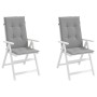 Cojín silla de jardín respaldo alto 2 uds tela gris 120x50x3 cm