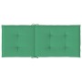 Cojín silla de jardín respaldo alto 2 uds tela verde 120x50x3cm